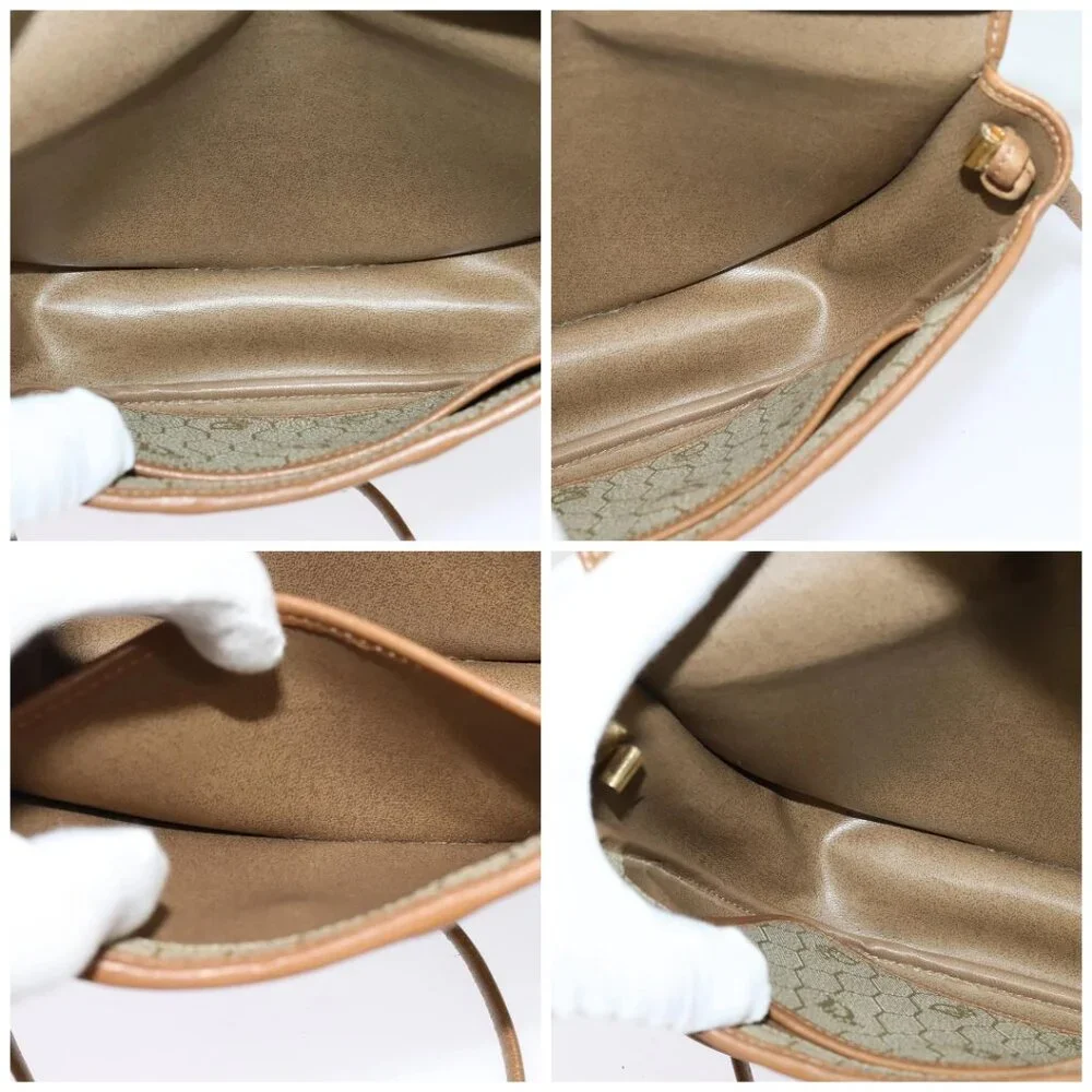 Christian Dior Honeycomb Canvas Shoulder Bag PVC Beige Gold Auth 136410 - Picture 14 of 15